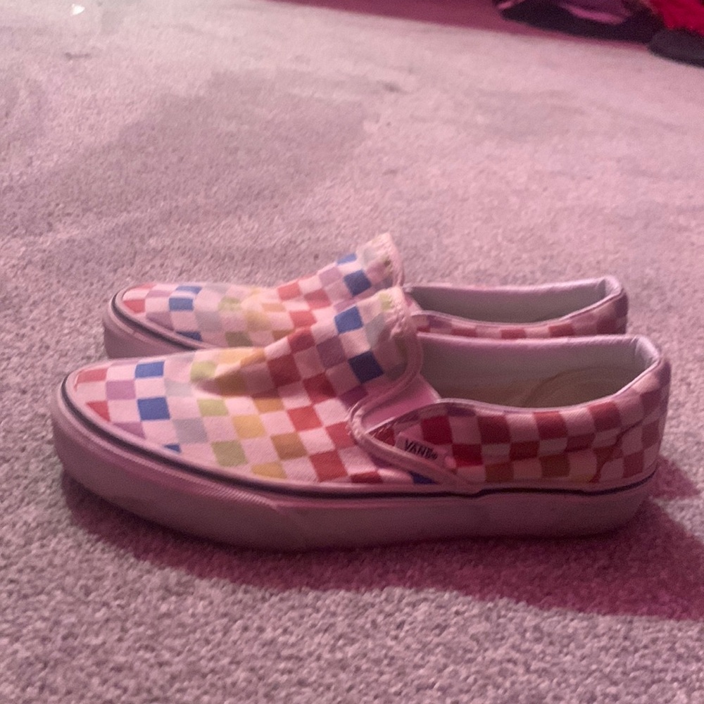 Rainbow Checkerboard Vans